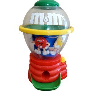 M&M's Gumball Machine Style Spin Spiral Dispenser Red Yellow Characters